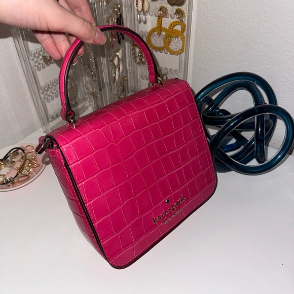 Kate spade croc top handle bag - Picture 2 of 4